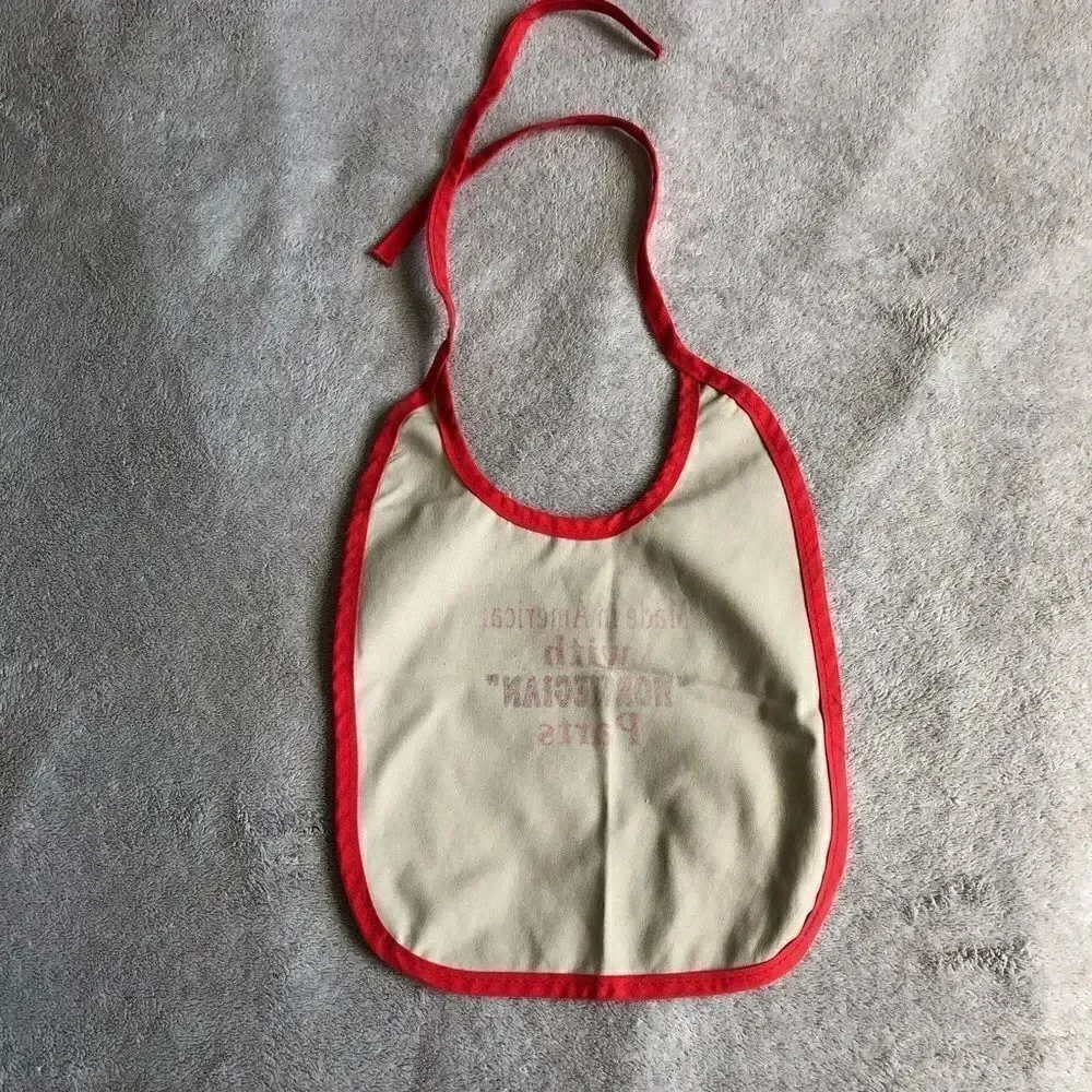 NWOT “Made in America w/ Norwegian Parts” Baby Bib